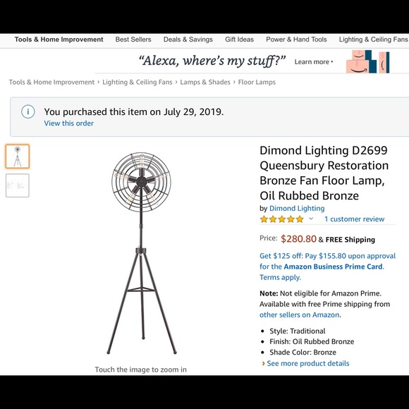 Other - Oil rubbed bronze fan shaped floor lamp NIB